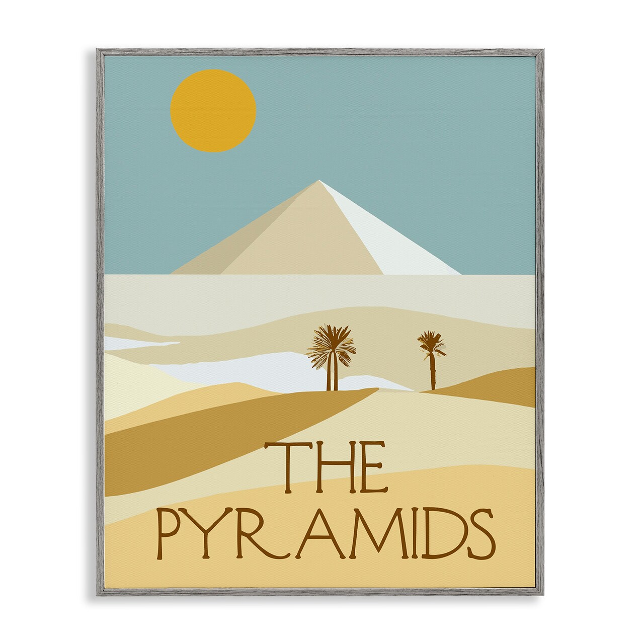 Stupell Industries Egypt Pyramids Landmark Framed Giclee Wall Art Design by Daphne Polselli